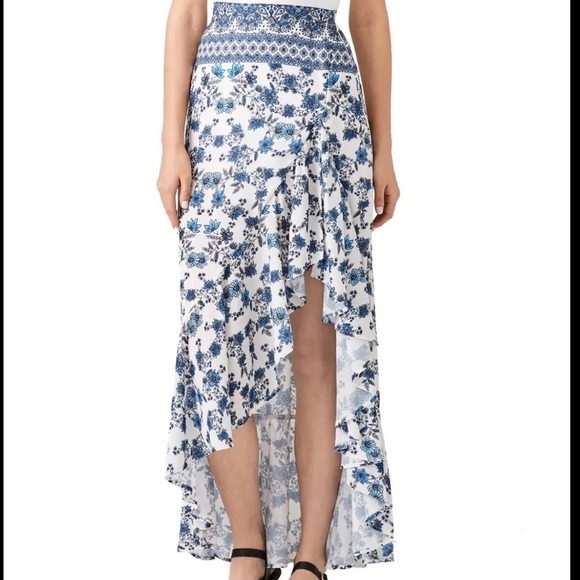 Show Me Your Mumu Blue Floral Salsa Casablanca Selena Maxi Skirt Crop Top Set XS - Picture 2 of 16